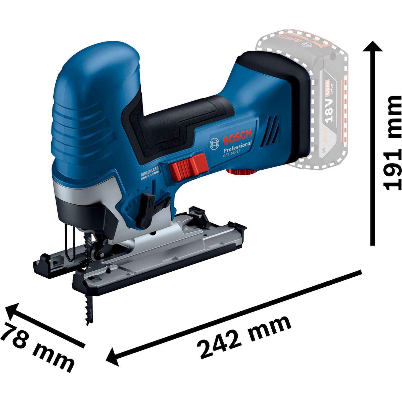 Bosch Akku-Stichsäge GST 18V-125 S Solo in L-Boxx - 06015B2000