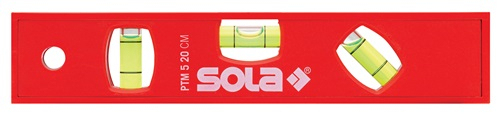 SOLA Torpedowasserwaage PTM 5 20cm ABS Ku.rot 1,50 mm/m Magnet - 1430601