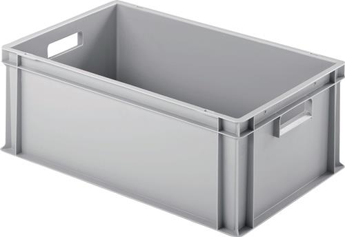 Transportstapelbehälter L600xB400xH220mm o.Deckel hellgrau PP offene Durchgriffe