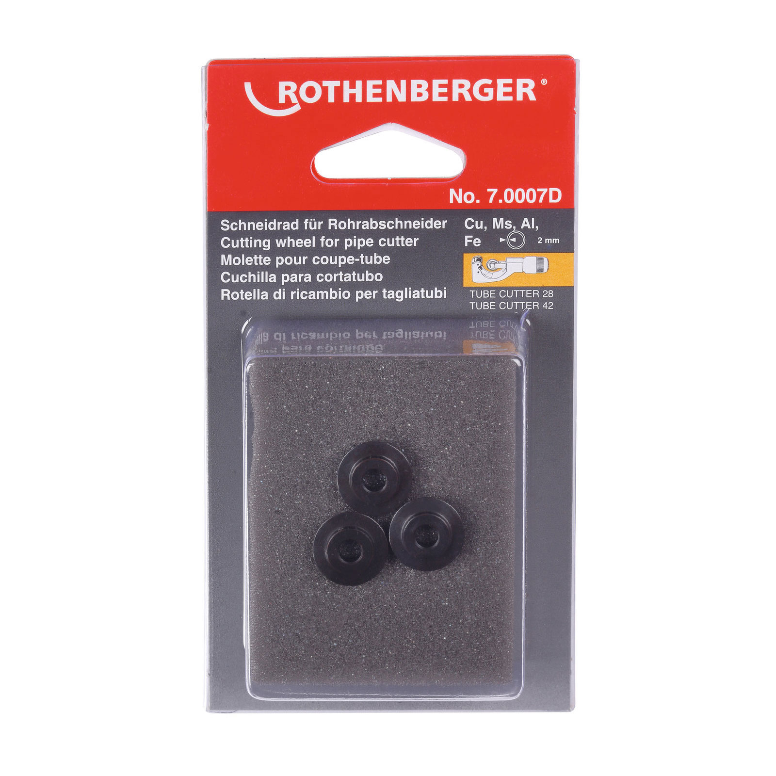 ROTHENBERGER Schneidrad für ROTRAC 28/42, Cu-Al-Fe, 3 Stück - 070007D