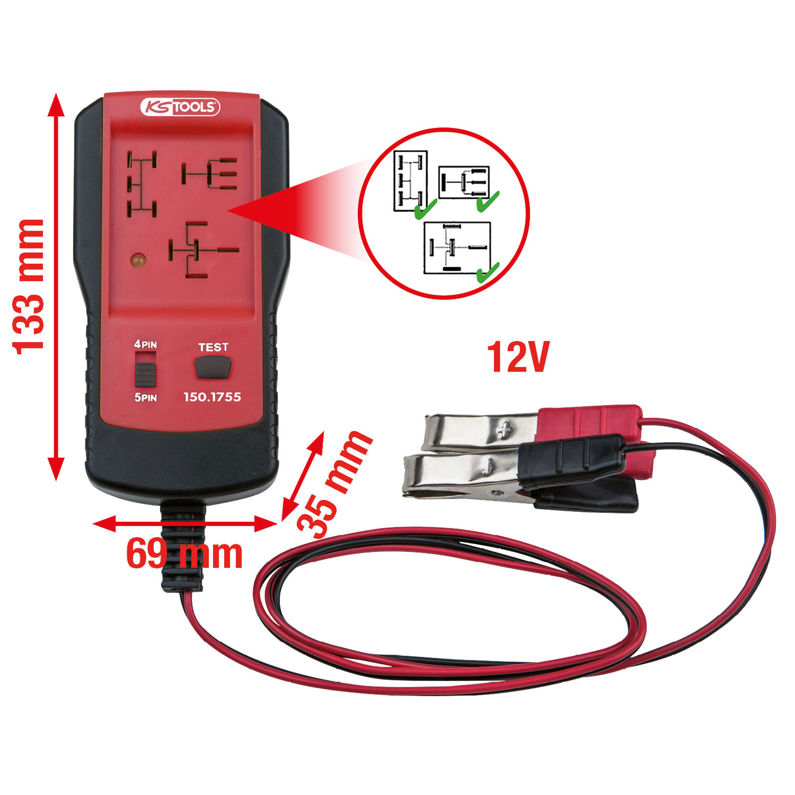 KS TOOLS 12V Relais-Tester - 150.1755