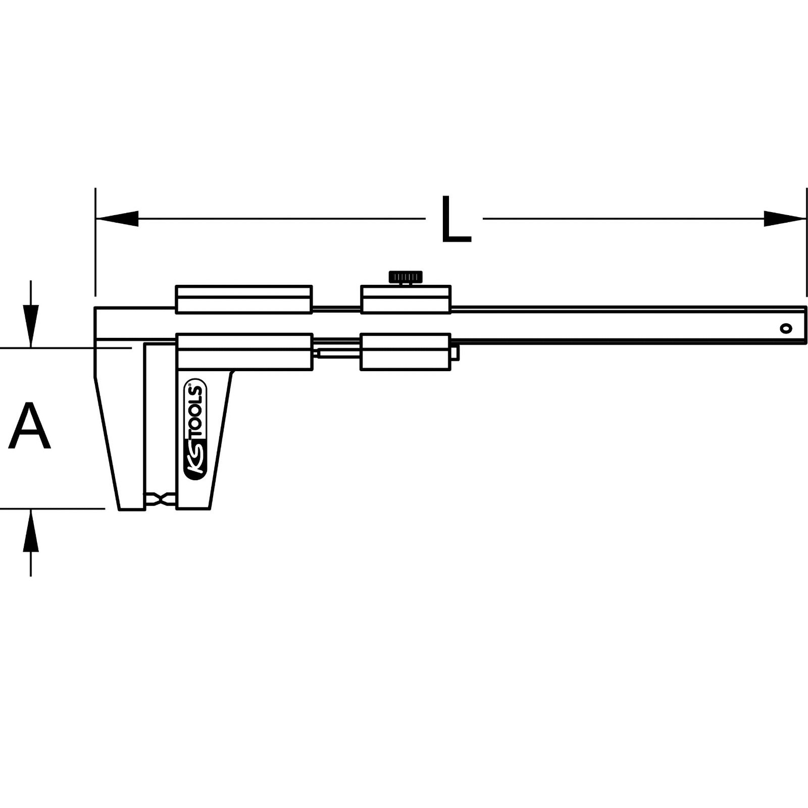 KS TOOLS Bremsscheiben Messschieber 0-60 mm 162 mm - 300.0535