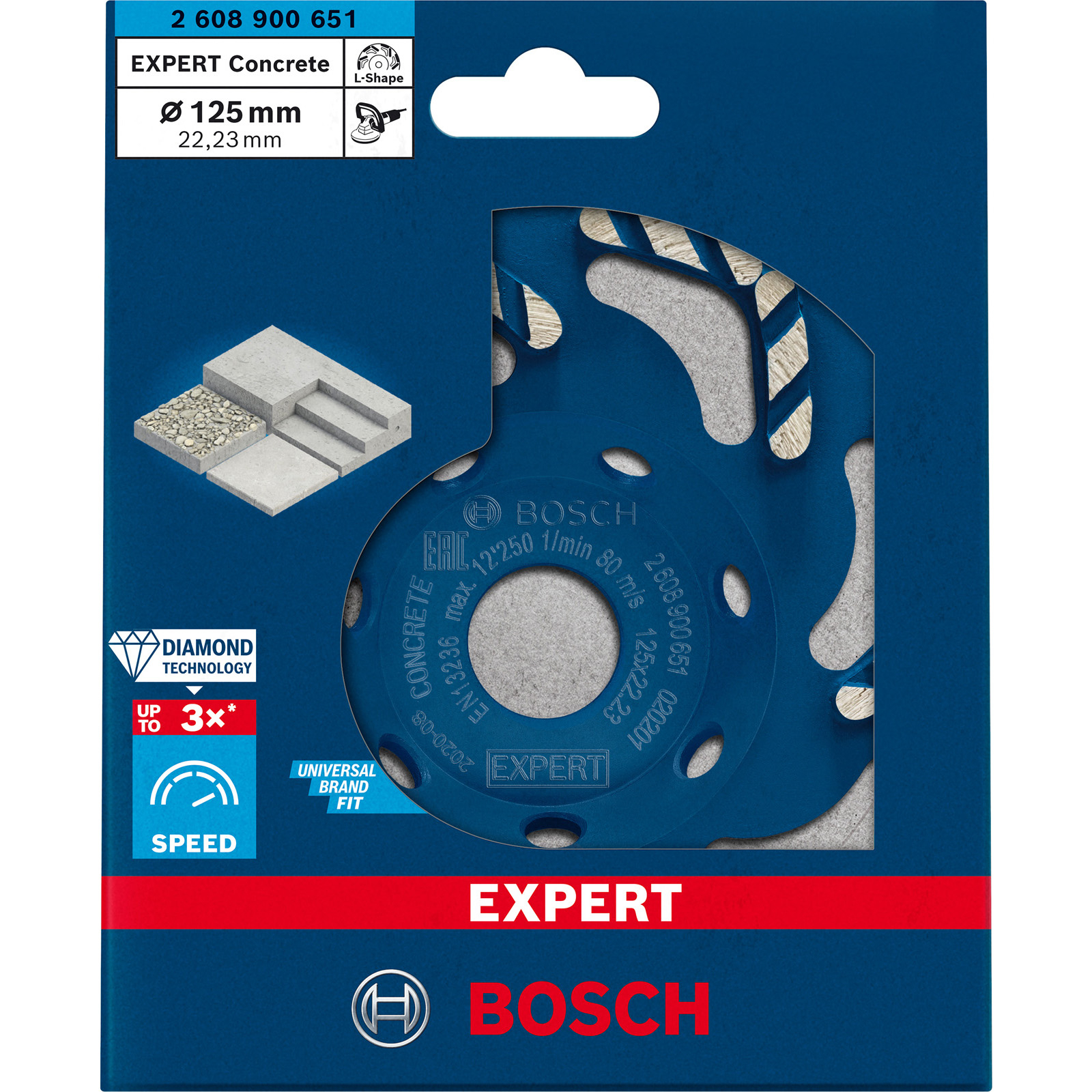 Bosch Expert Concrete Diamanttopfscheibe 125 x 22,23 x 4,5 mm - 2608900651