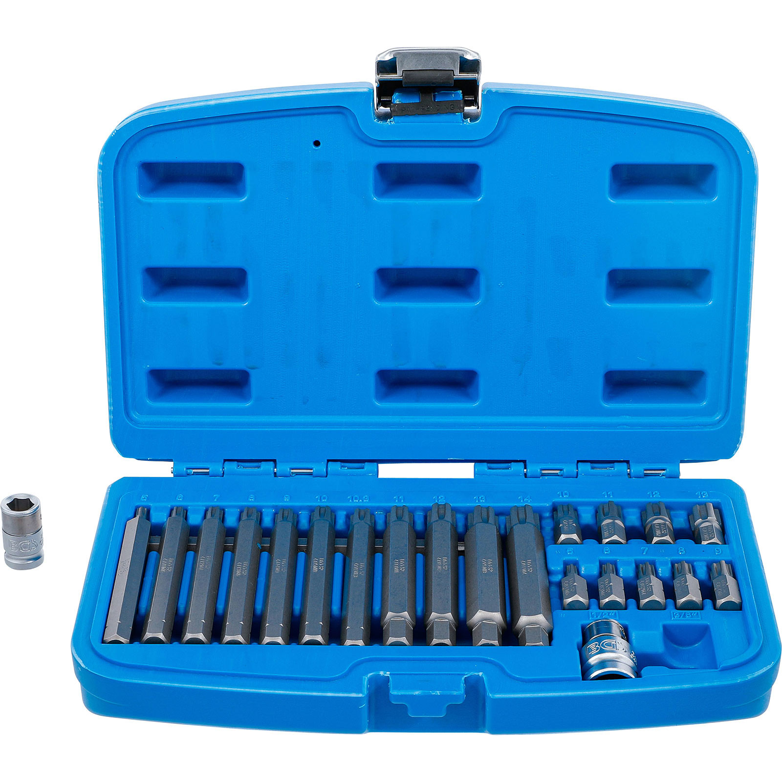 BGS Bit-Satz Antrieb Außensechskant 10 mm (3/8") Keil-Profil (für Ribe) 22tlg. - 5013