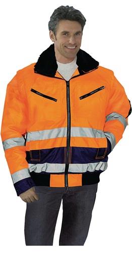 ASATEX Warnschutz-Pilotenjacke PREVENT orange / marine Größe L - 174ZO/L