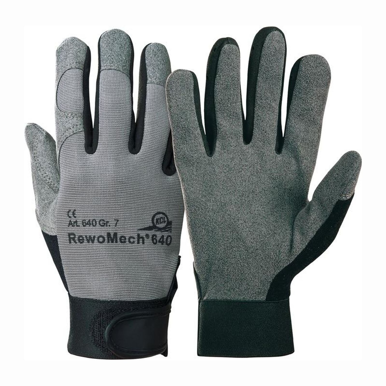 Honeywell 10 Paar Kunstlederhandschuhe RewoMech 640 schwarz/grau