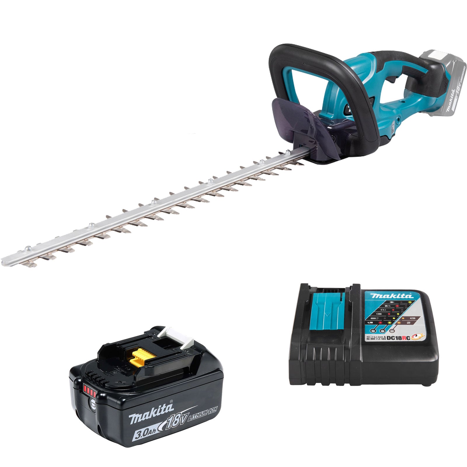 Makita DUH507RF Akku-Heckenschere 50 cm 18 V / 1x  3,0 Ah Akku + Ladegerät