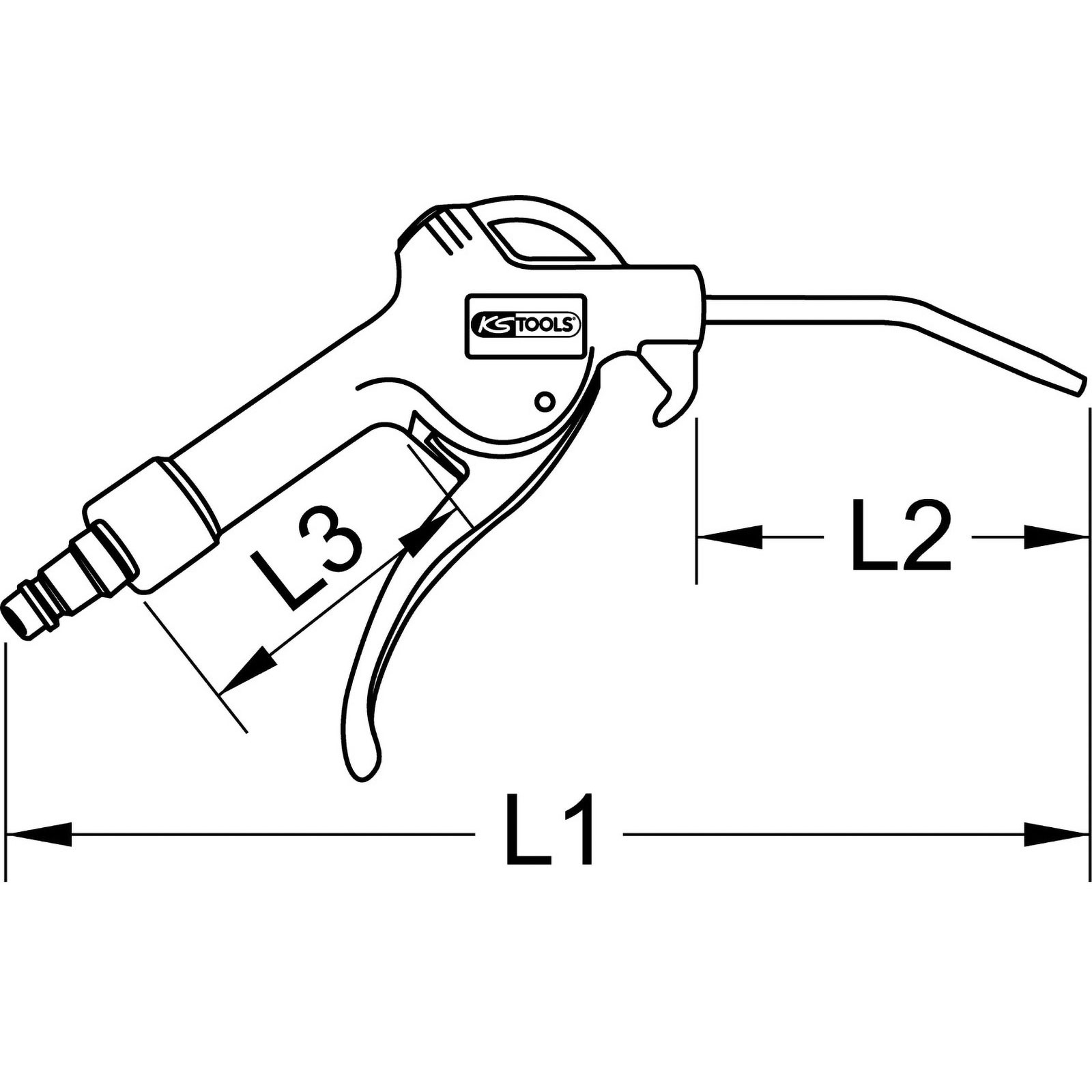 KS TOOLS Universal-Druckluft-Ausblaspistole 330 mm - 515.1903