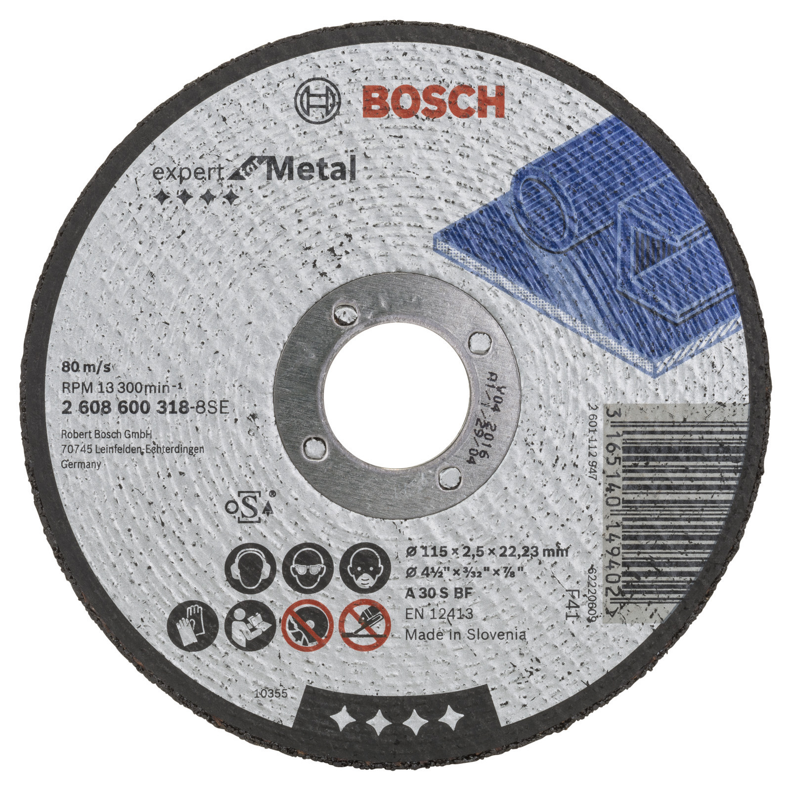 Bosch Trennscheibe gerade Expert for Metal A 30 S BF 115 mm 22,23 mm 2,5 mm - 2608600318