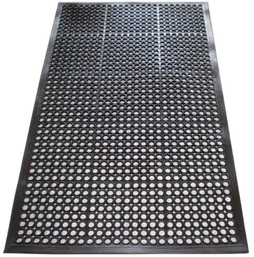 Fußmatte offene Ringe schwarz Gum.L1500xB900xS10mm - 3561903