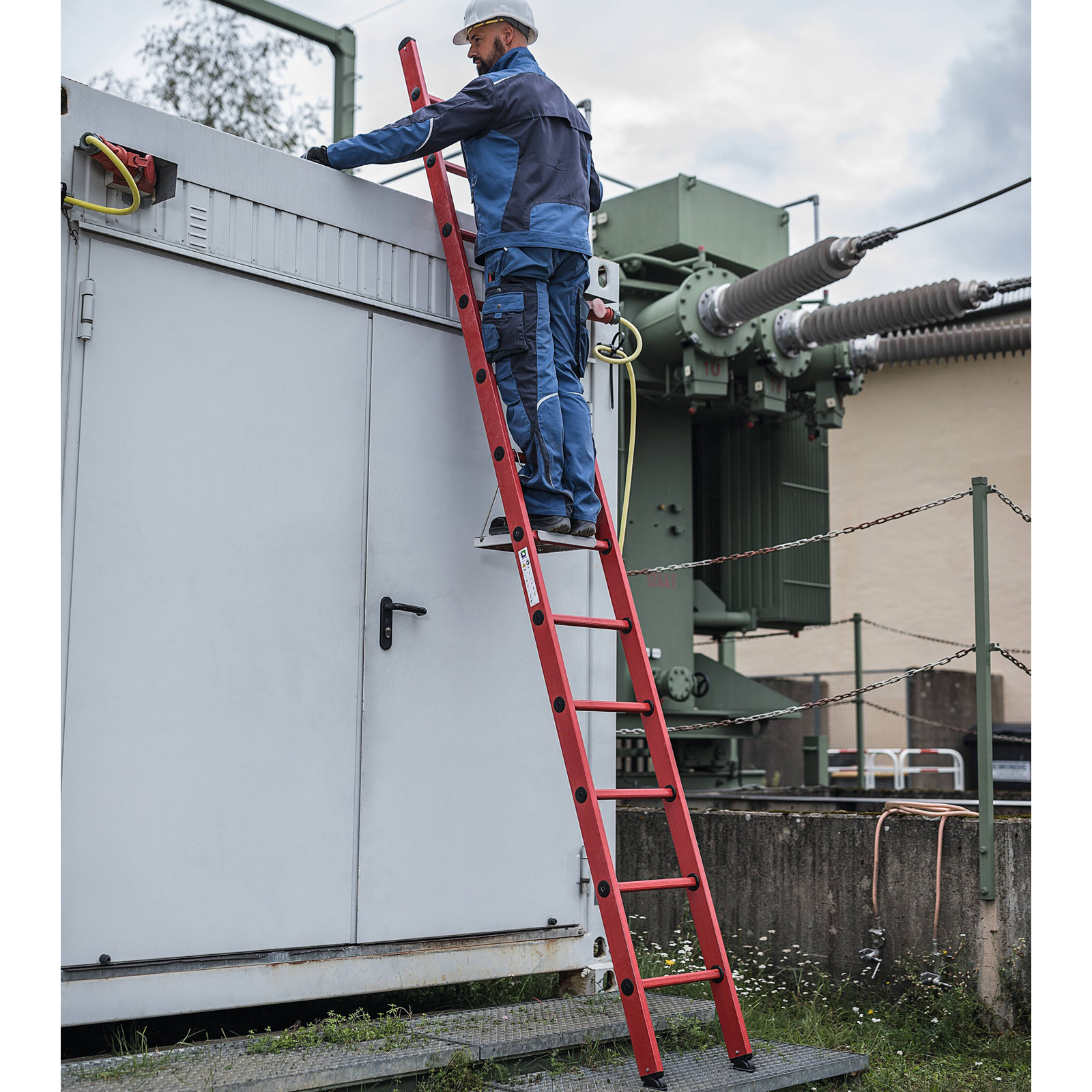 Günzburger Steigtechnik Sprossen-Anlegeleiter GFK ohne Traverse 10 Sprossen - 036010