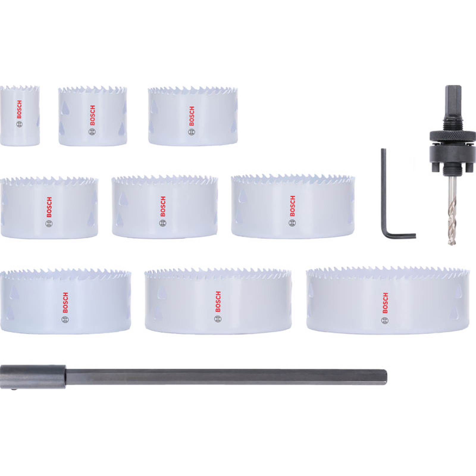 Bosch Multi Material Lochsägen-Set mit Gewinde 35/54/70/76/83/95/102/114/127 x 40 mm - 2608594615