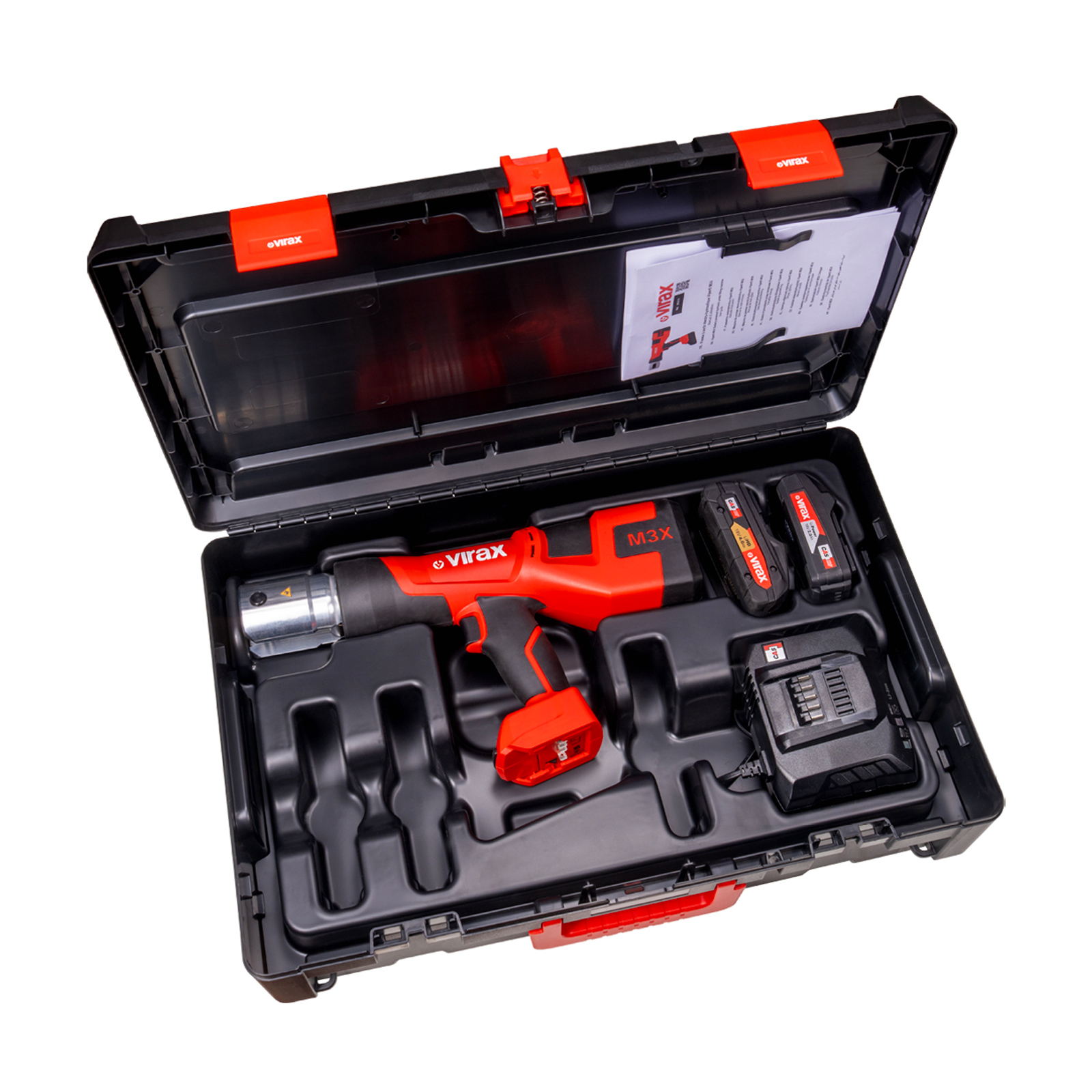 VIRAX Akku-Pressmaschine M3X 32kN + 1x 4 Ah  + 1x 2Ah + Ladegerät CAS - 253212