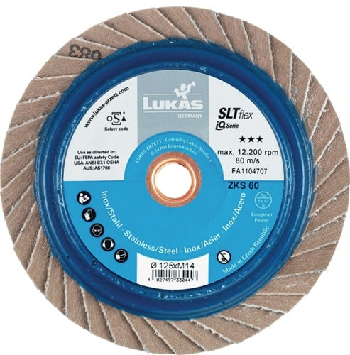 LUKAS 10x Fächerscheibe SLT flex flach INOX Stahl Spezial-Zirkonkorund