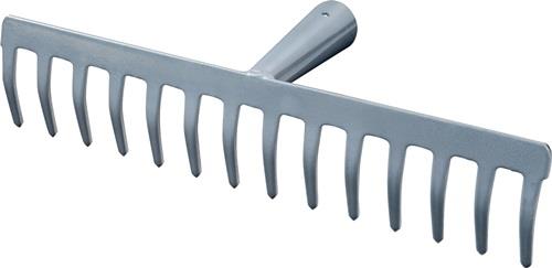 Straßenrechen Arbeitsbreite 345 mm Zinkenlänge 55 mm 14 Zinken mit konischer Dülle ohne Stiel - R104-14T