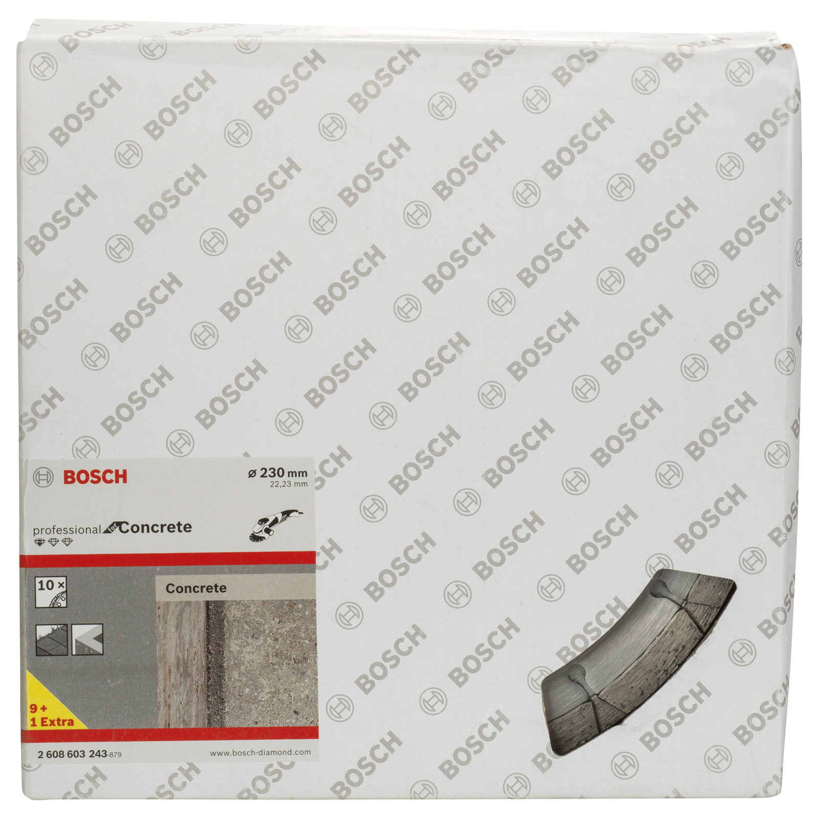 Bosch 10x Diamanttrennscheibe Standard for Concrete, 230 x 22,23 x 2,3 x 10 mm -2608603243