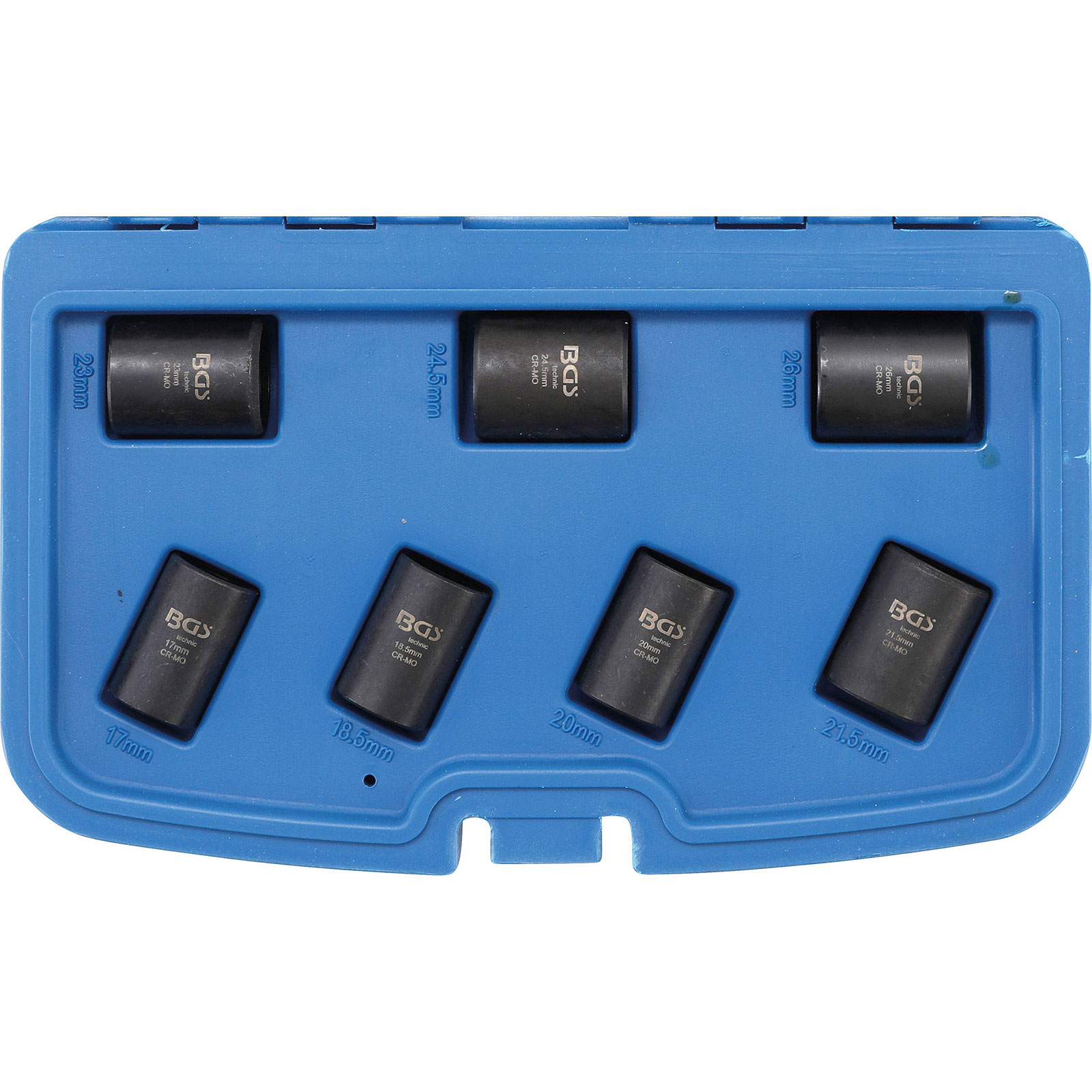 BGS Spiral-Profil-Steckschlüssel-Satz / Schraubenausdreher Antrieb Innenvierkant 12,5 mm (1/2") SW 17 - 26 mm 7tlg. - 5291