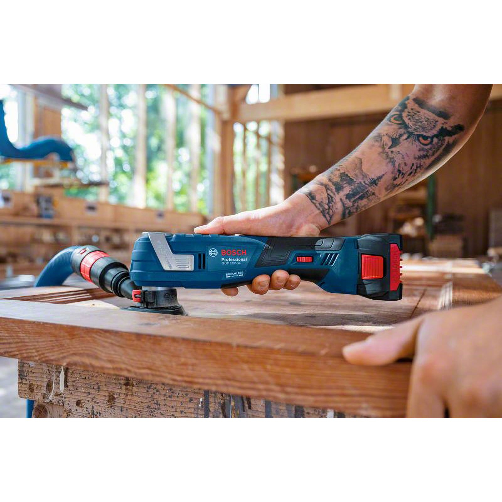 Bosch Akku-Multi-Cutter GOP 18V-34 / 2x 4,0 Ah ProCORE + Ladegerät in L-Boxx 136