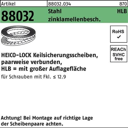 Keilsicherungsscheibe R 88032 HLB-27 Stahl zinklamellenb. breit 25St. HEICO