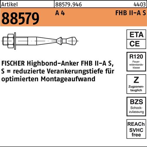 Highbond-Anker R 88579 M12x 75/60 A 4 10 Stück FISCHER