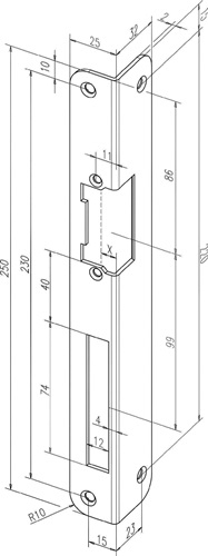 ASSA ABLOY Winkelschließbl.IW 324 R-10 EST VA rd.DIN L - 32435-04