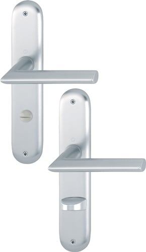 HOPPE Langschildgarnitur Stock.1140/273P Alu.F1 SK/OL 78mm DIN L/R - 2785884