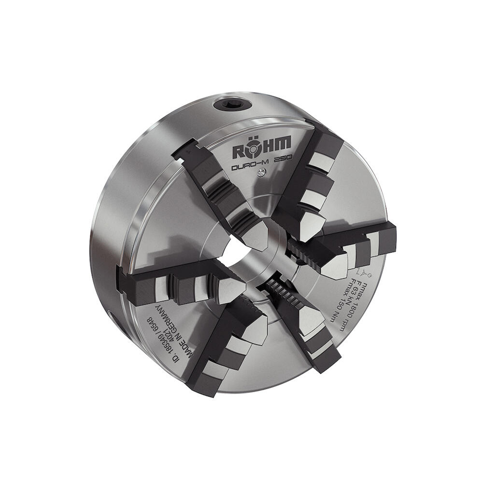 Röhm Planspiralfutter Duro-M 160/6 Zylindrische Aufnahme (DIN 6350 Form A) Bohr- und Drehbacken - 185347