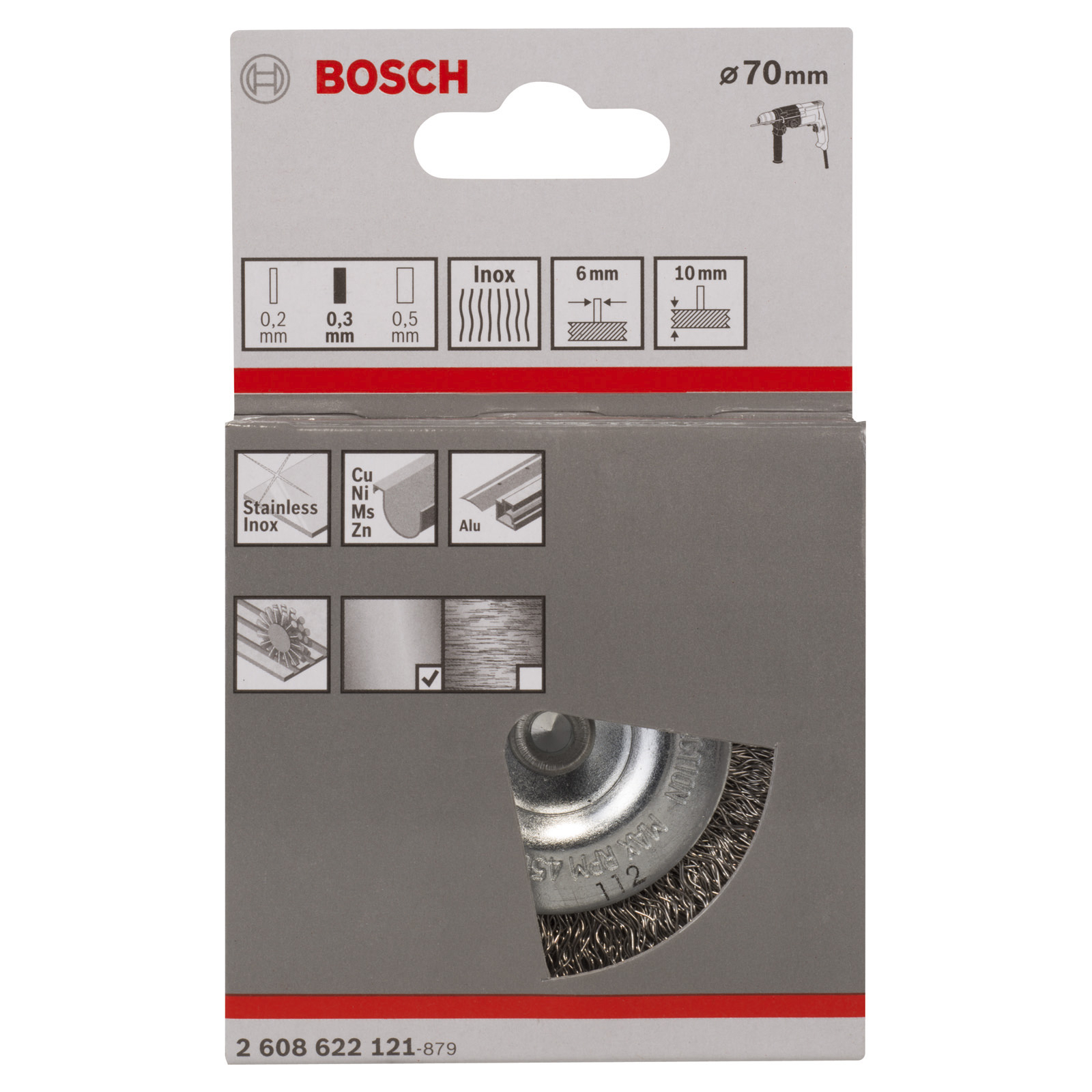 Bosch Scheibenbürste gewellter Edelstahldraht 0,3 x 50 mm - 2608622121