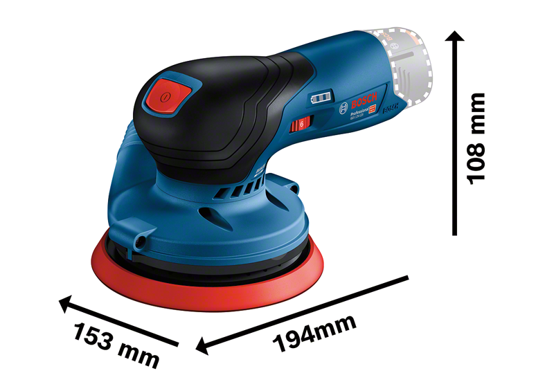 Bosch Akku-Exzenterschleifer GEX 12V-125 / 2x 4,0 Ah Akku + Ladegerät inkl. Zubehör-Set in L-Boxx