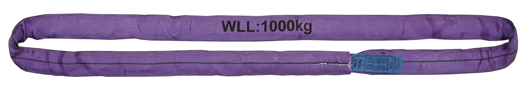 Rundschlinge DIN EN 1492-2 Umfang 2m violett Tragf.einf.1000kg TECWERK
