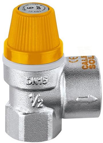 CA Sicherheitsventil, Solar 1/2ZollIG x 3/4ZollIG, 6 bar, verchr TÜV gepr
