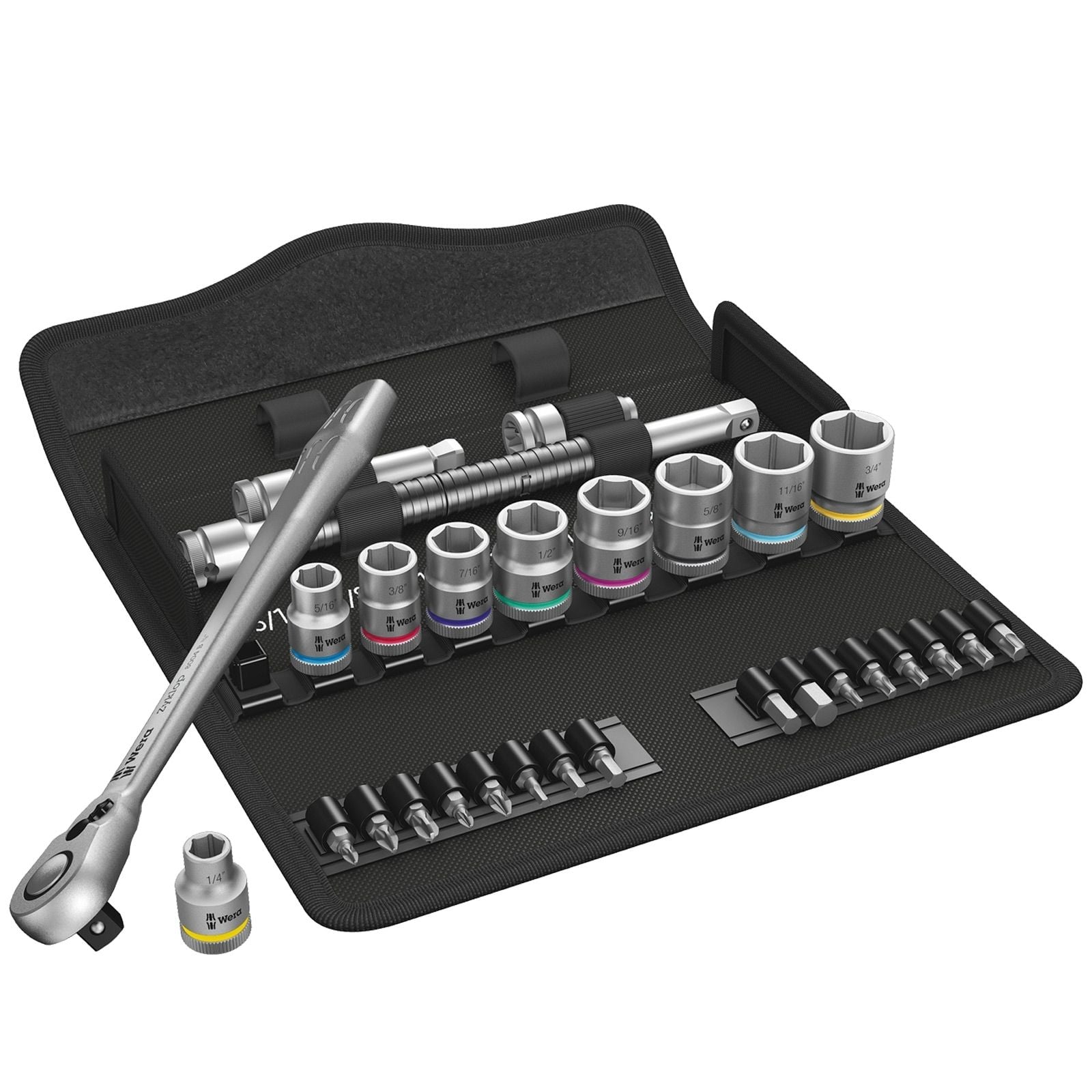 Wera 8100 SB 11 Zyklop Metal-Knarrensatz Umschalthebel 3/8"-Antrieb zöllig - 004051