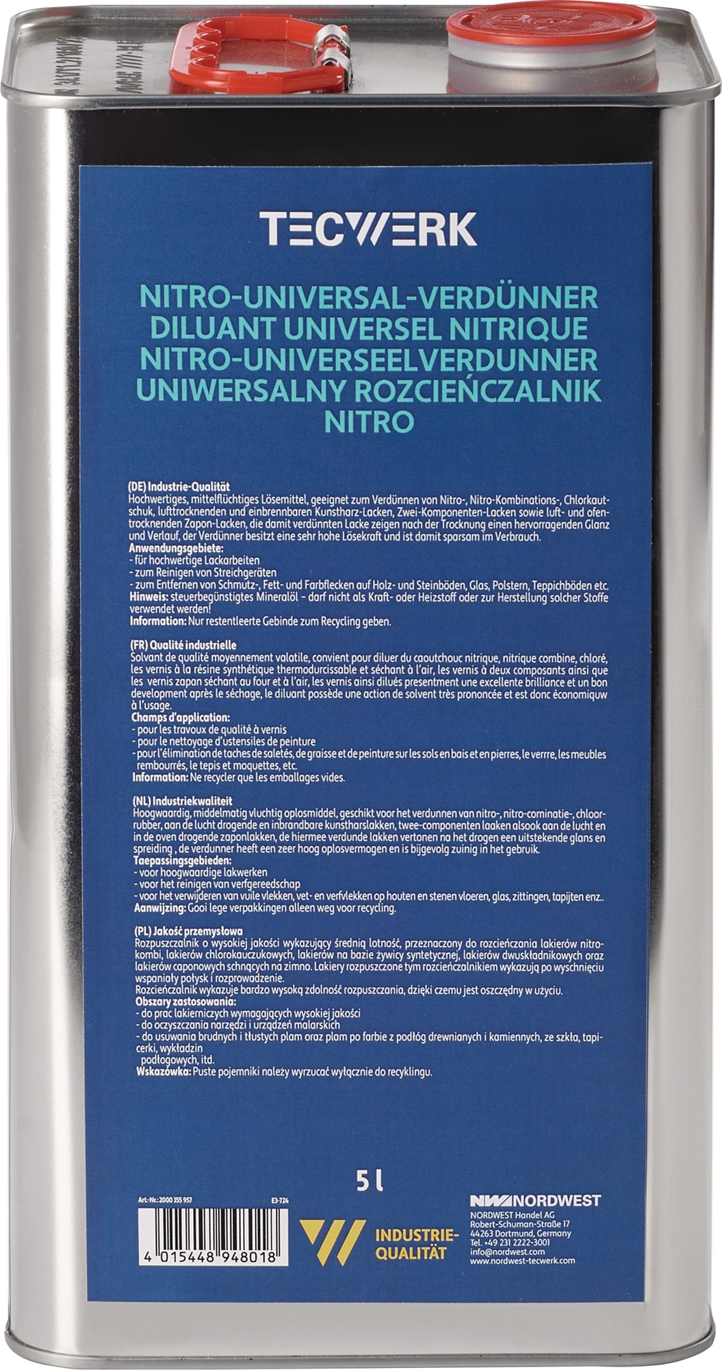 Nitrouniversalverdünner 5l Kanister TECWERK