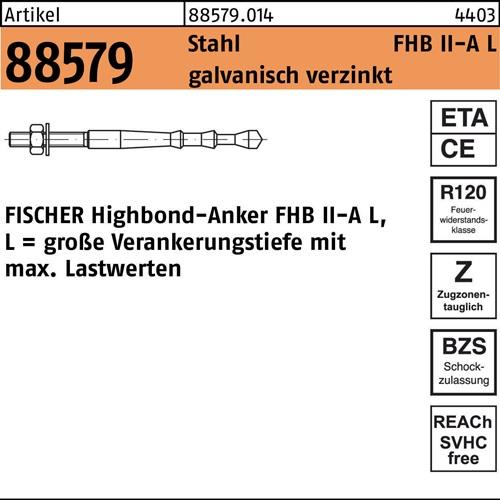 Highbond-Anker R 88579 M8x 60/10 Stahl galv.verz. 10 Stück FISCHER