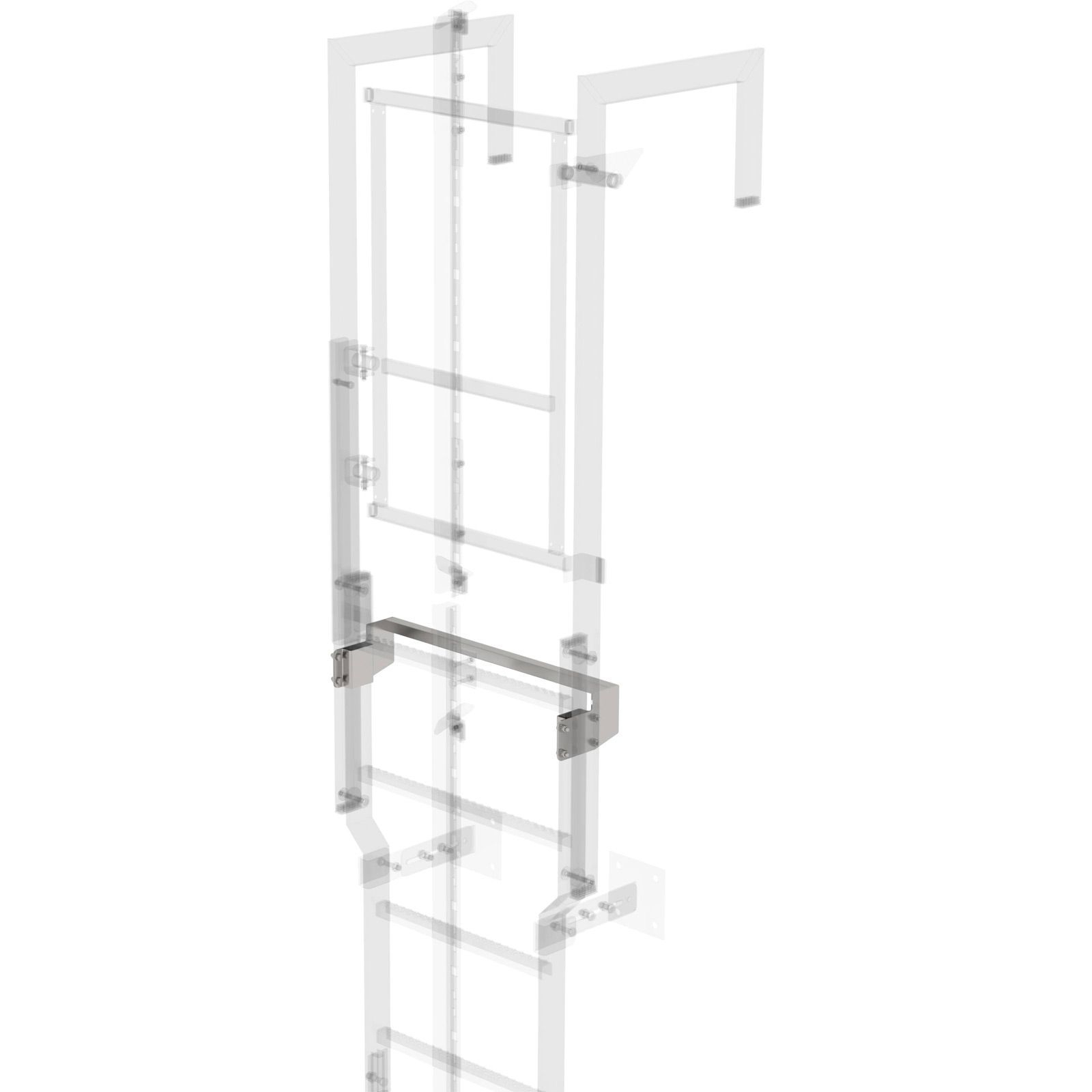 Günzburger Steigtechnik Ausstiegstritt Edelstahl 620 mm