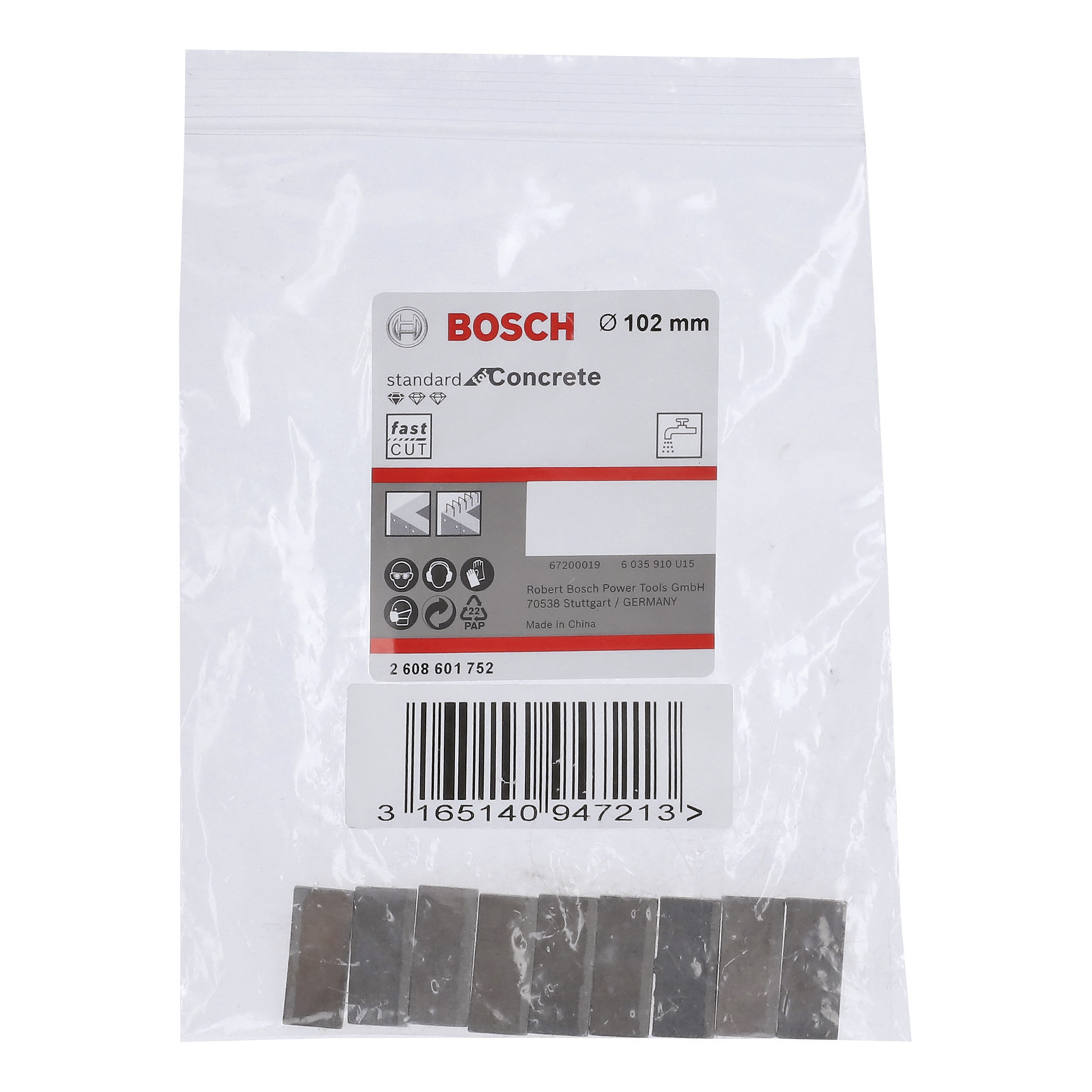 Bosch Segmente für Diamantbohrkrone Standard for Concrete 9 10 mm - 2608601752