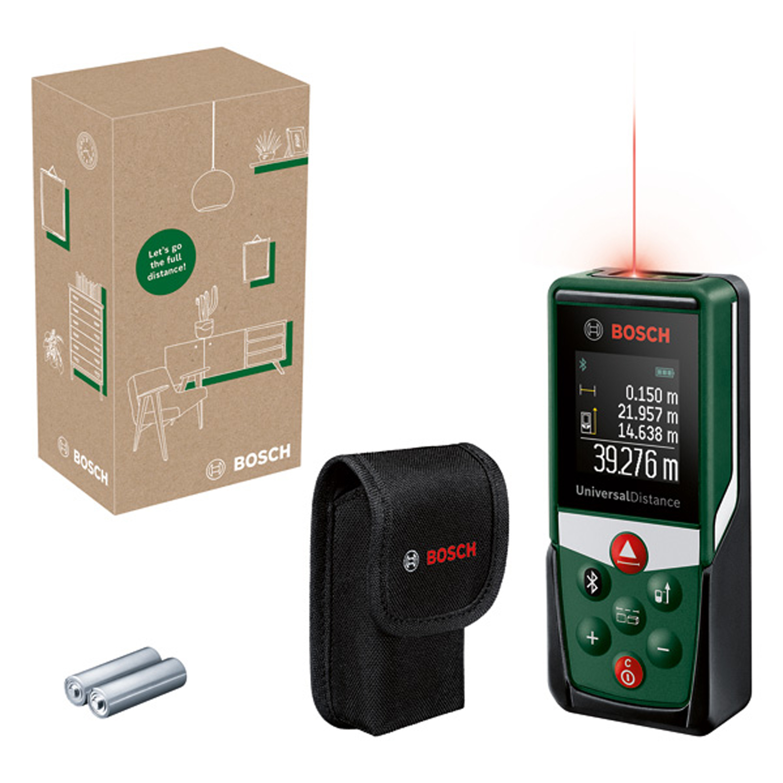 Bosch Digitaler Laser-Entfernungsmesser UniversalDistance 50C / 2x Batt. 1,5V LR03 in Aufbewahrungshülle - 06036723Z0