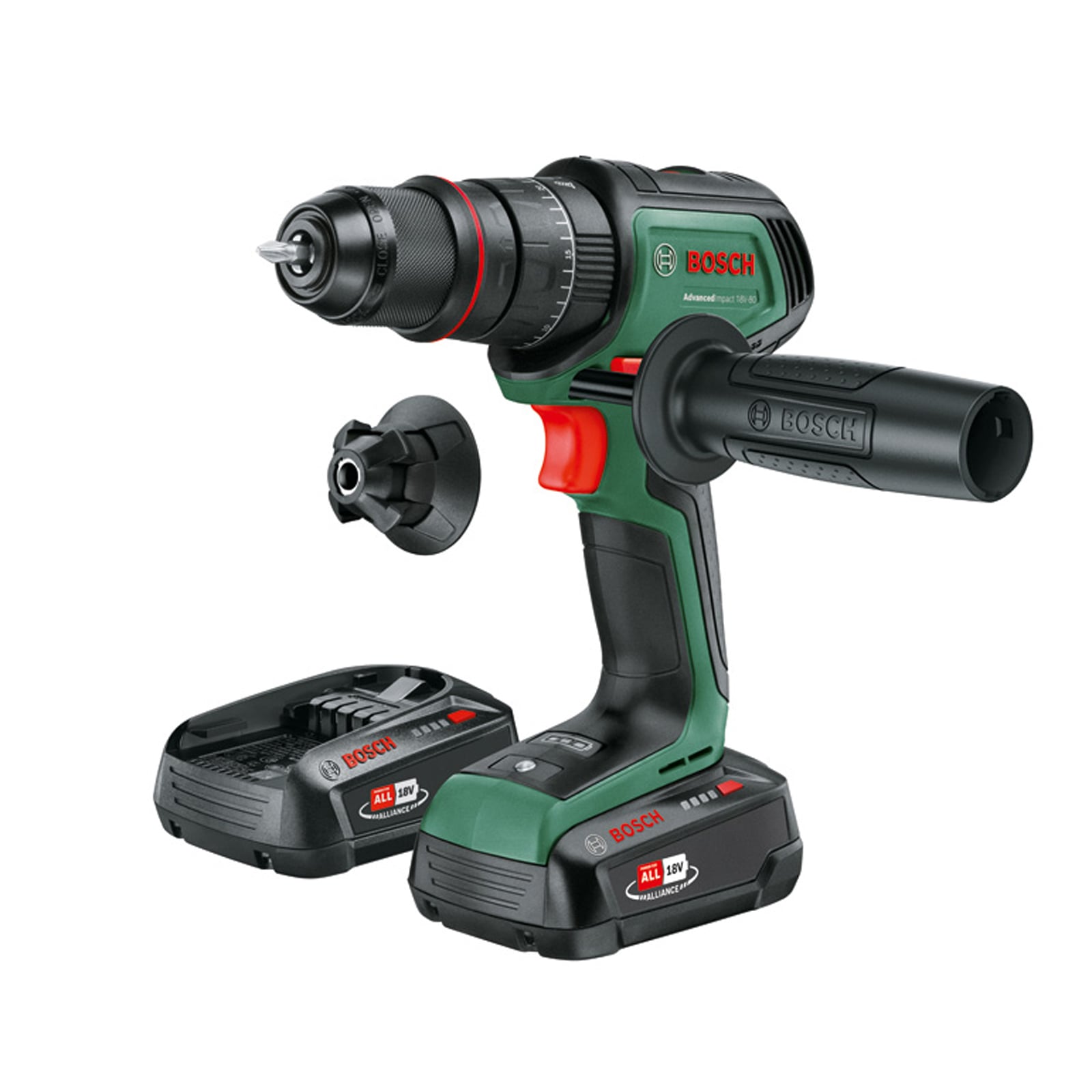 Bosch Akku-Schlagbohrmaschine AdvancedImpact 18V-80 QuickSnap, 2 x Akku PBA 18V 2.5Ah