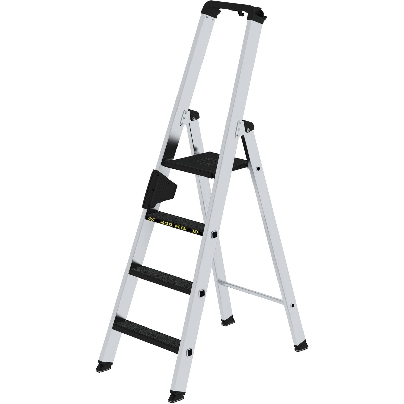 Günzburger Steigtechnik Stufen-Stehleiter 250 kg einseitig begehbar mit clip-step R13 4 Stufen - 042704