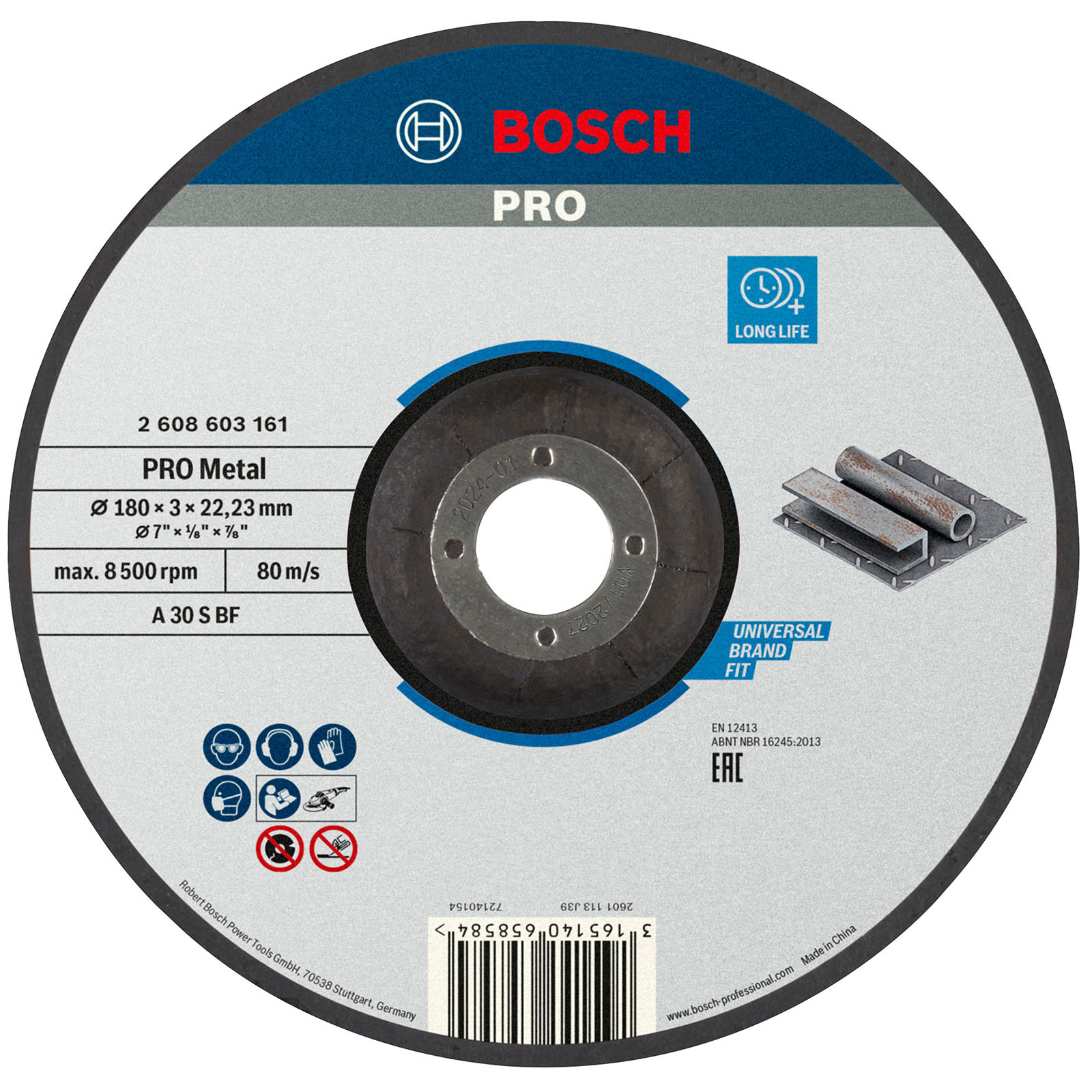 Bosch PRO Metal Trennscheibe 180 x 3 x 22,23 mm - 2608603161