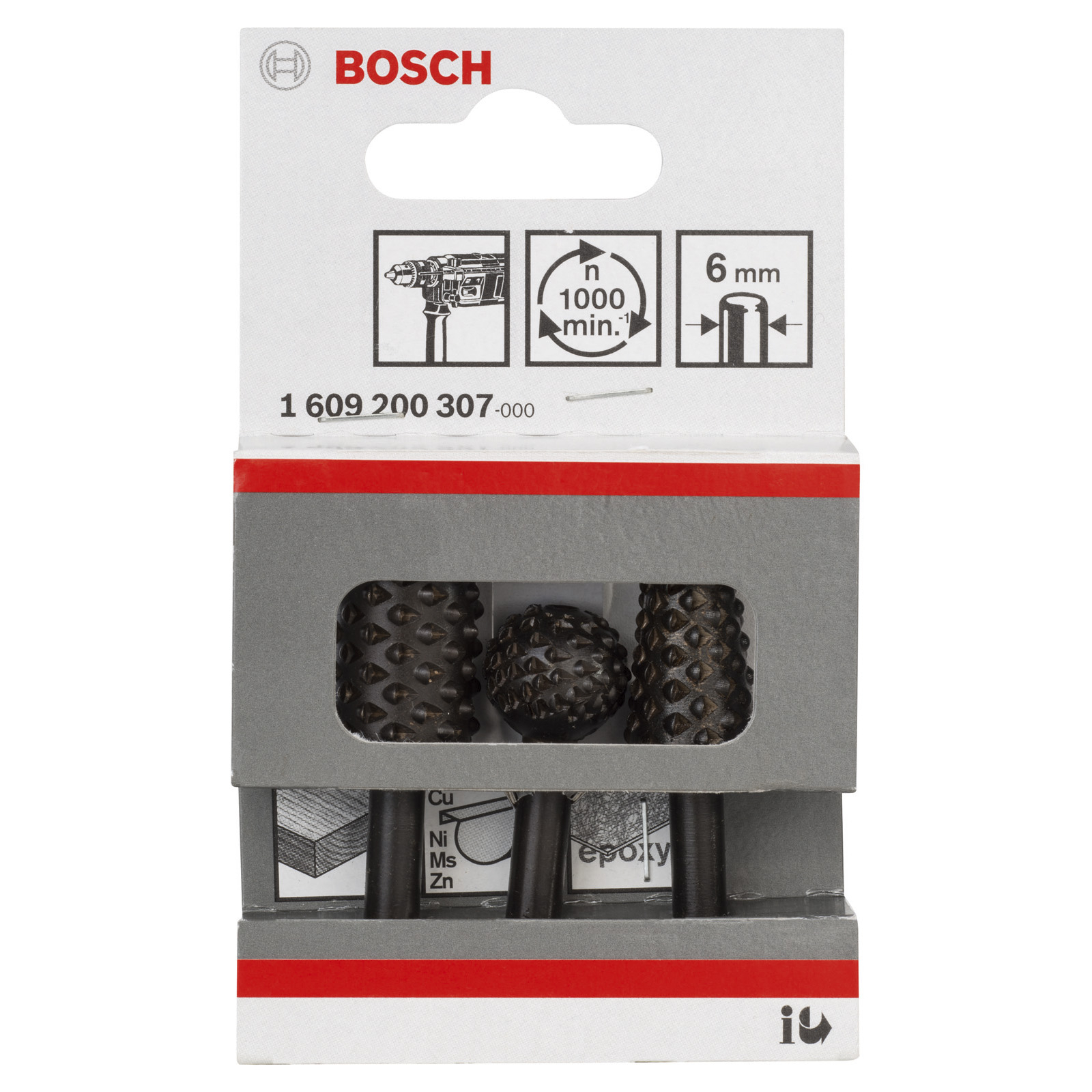 Bosch Freihandfräser-Set, 3tlg., 6 mm, 16 - 16 -7 mm -1609200307