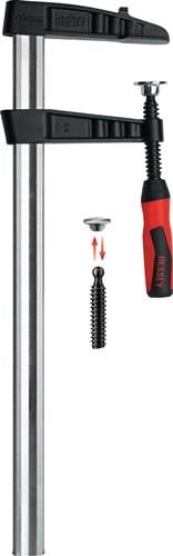 Temperguss-Schraubknecht TGK-2K Spann-W.2000mm A.120mm 2K-Griff 35x11mm BESSEY