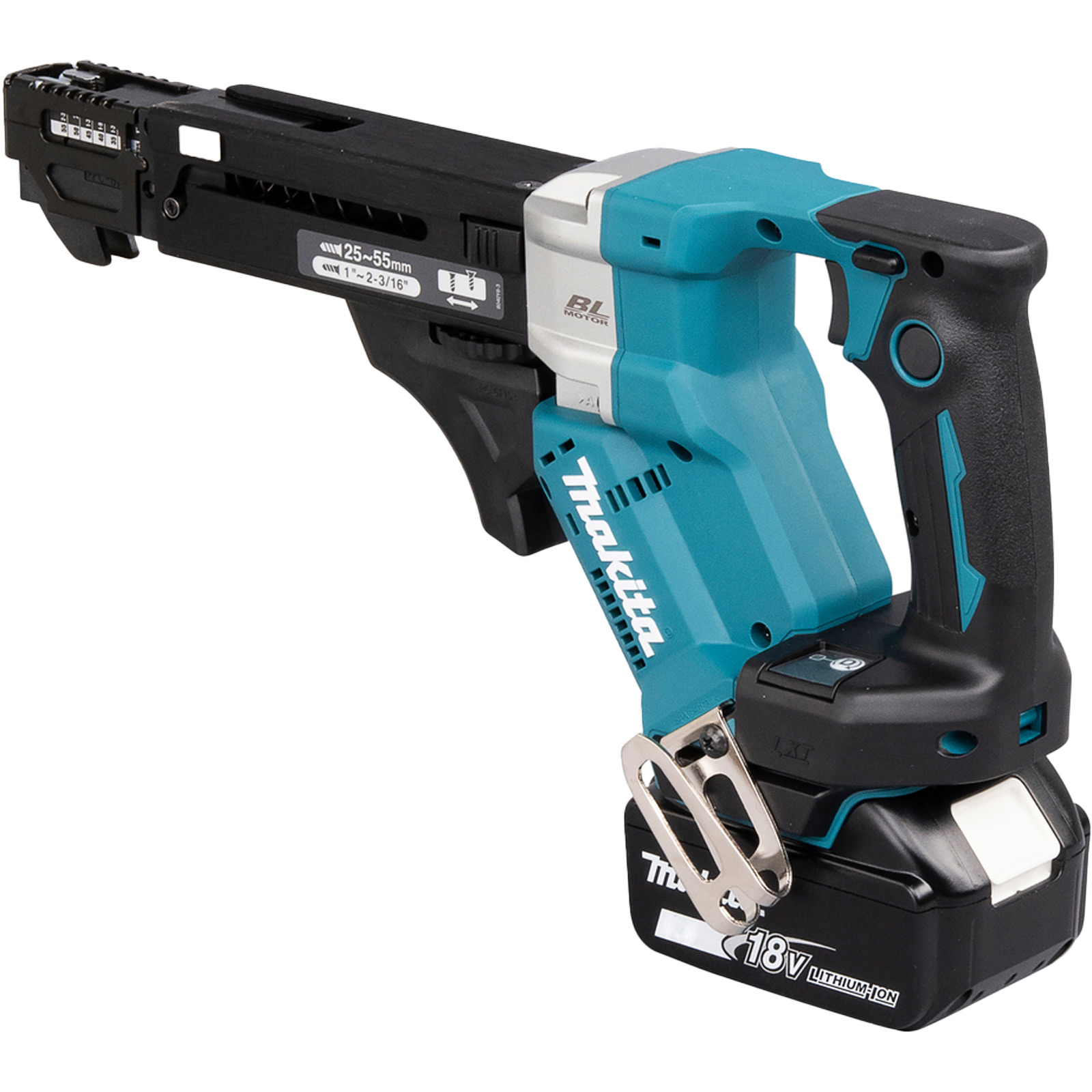 Makita DFR551RTJ Akku-Magazinschrauber 18V / 2x 5,0 Ah Akku + Ladegerät im MAKPAC