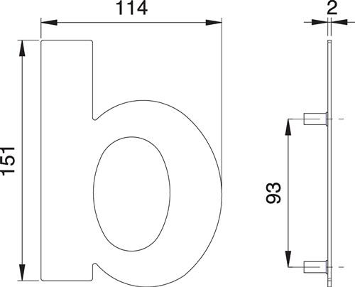 edi Hausnummer Buchstabe b VA ma 150mm B.114mm - 2511/0000/00