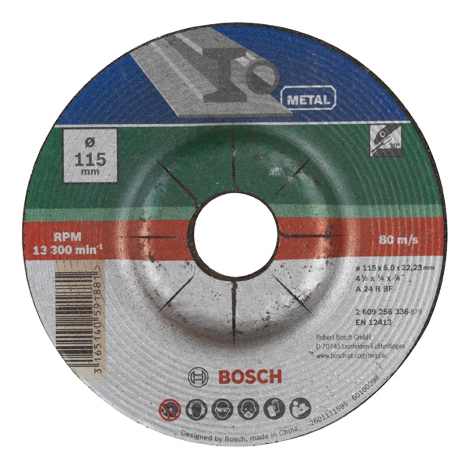 Bosch Schruppscheibe gekröpft Metall D= 115 mm - 2609256336