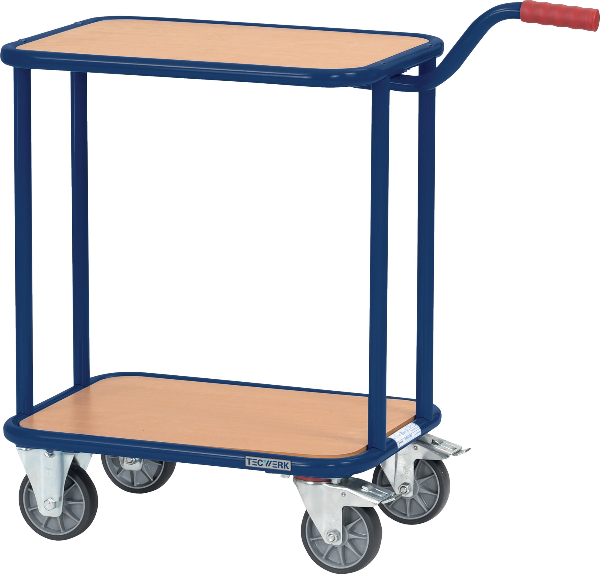 Griffroller L600xB450mm 2 Holzwerkstoffplattf.saphirblau Trgf.250kg TECWERK