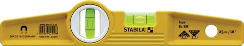 STABILA Torpedowasserwaage 81 SM 25cm Alu.gelb ± 0,5 mm/m o.Gürteltasche - 2510