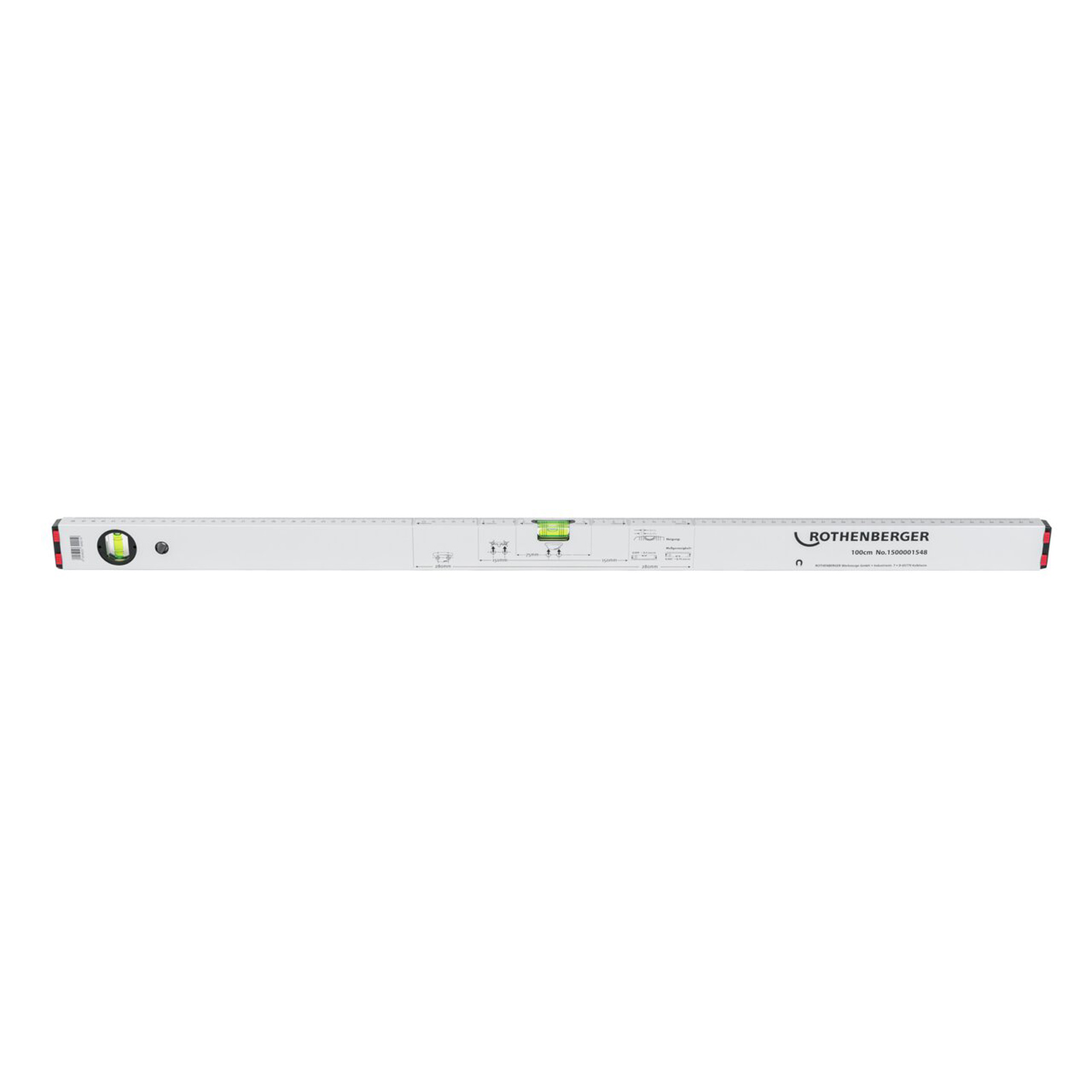 ROTHENBERGER Alu-Wasserwaage, 1000mm, mit Magneten  - 1500001548