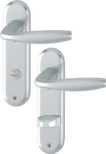 HOPPE Kurzschildgarnitur NY 1810/273KP Alu.F1 SK/OL rd Drückergrt - 3273119