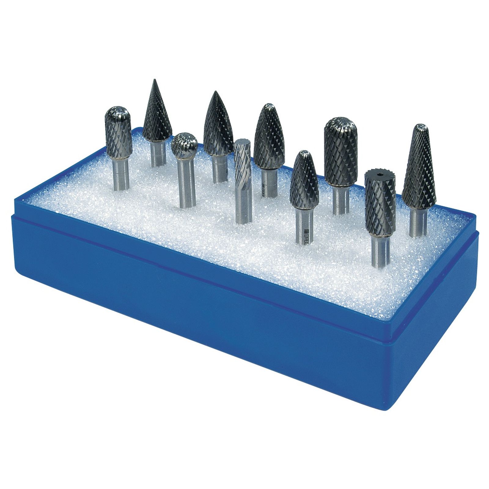 Frässtiftesatz Schaft-D.6mm 10-tlg.HM Kreuz Ku.-Kass.TECWERK